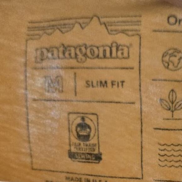 Patagonia "Built to Endure" Logo Tee in Yellow – EUC Size Medium - Picture 3 of 3